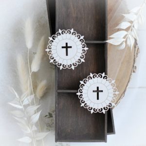 first holy communion set of two host decorative laser cut chipboards