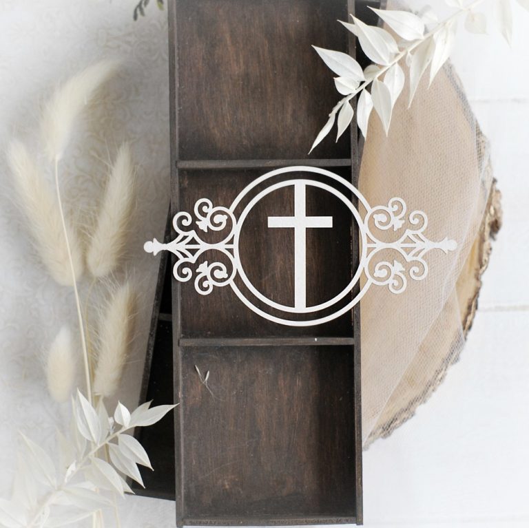 Christening / Baptism 07 – Decorative laser cut chipboard – Bloomar Design