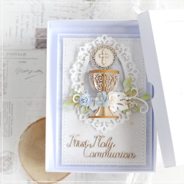 personalised first holy communion card with 3d chalice