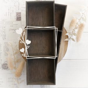 frame with hearts decorative laser cut chipboard element