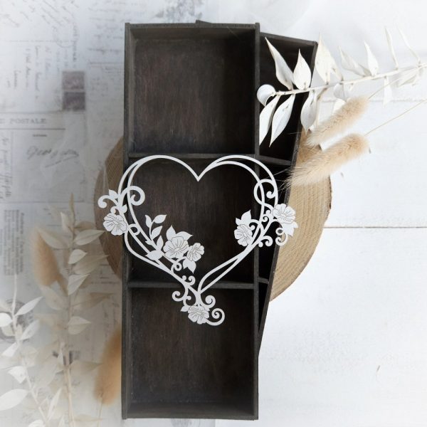 heart decorative laser cut chipboard