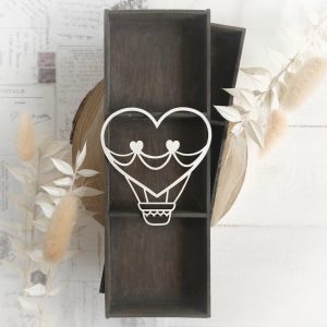 heart shaped hot air balloon decorative laser cut chipboard embellishment