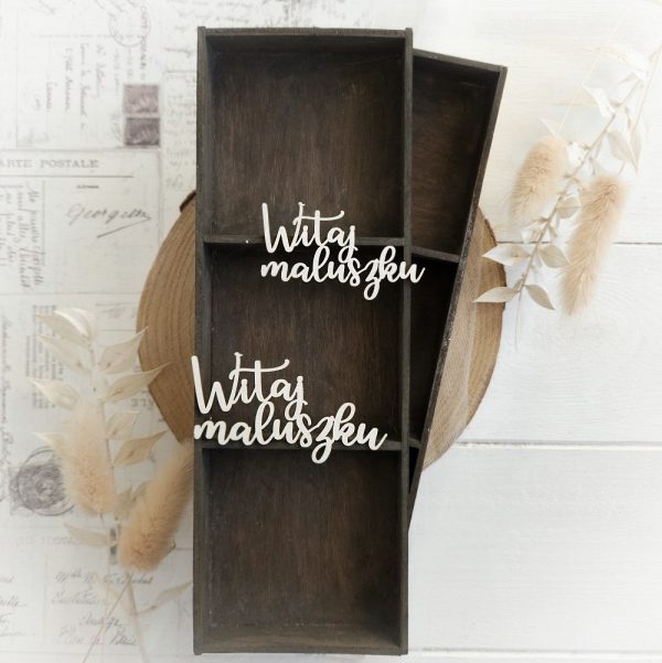 set of two polish sentiments witaj maluszku for new baby decorative laser cut chipboard embellishments