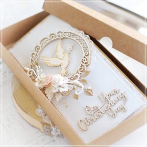 personalised handmade christening card for a girl